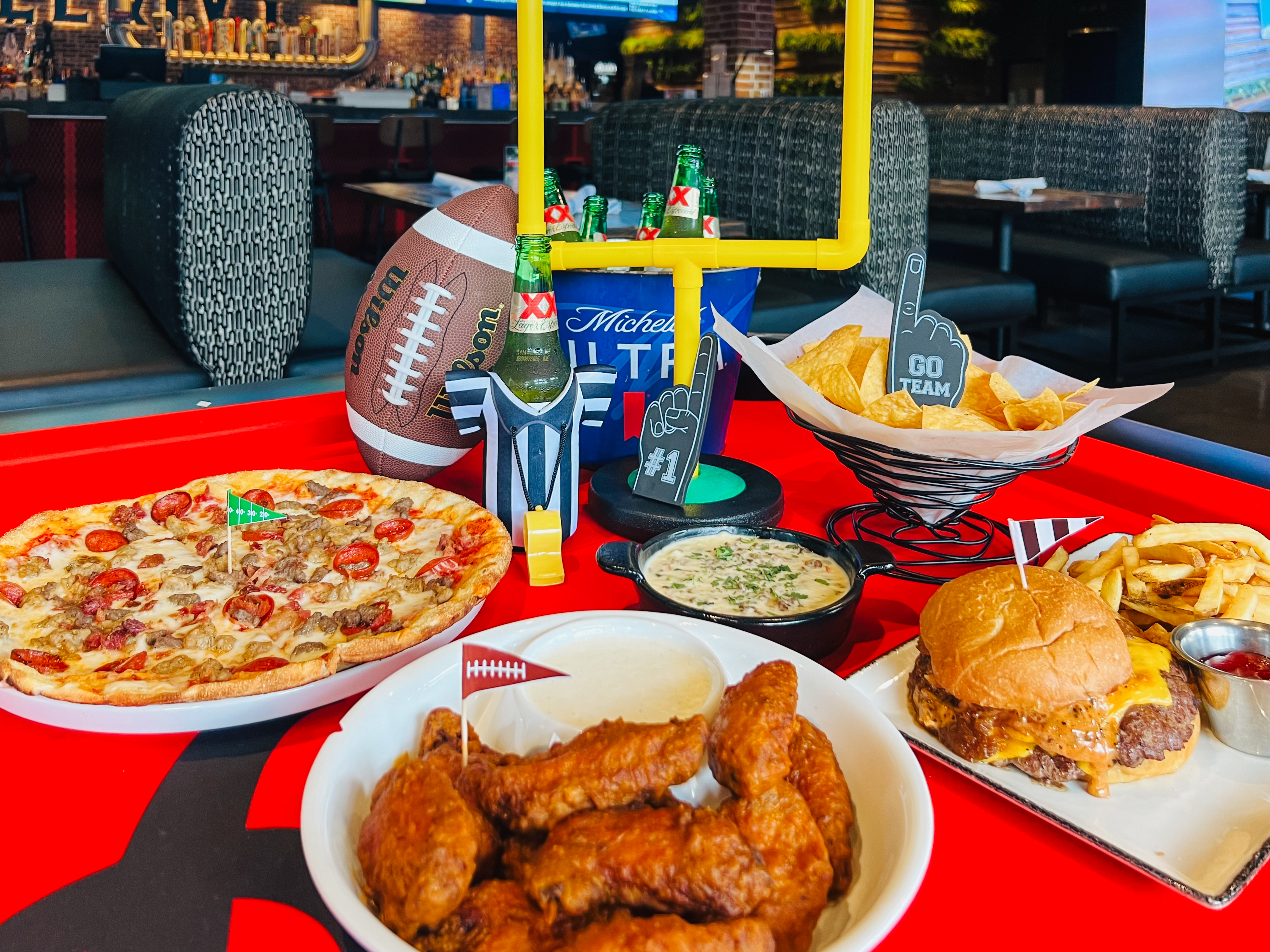 An Ale & Ivy game-day food spread